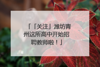 「关注」潍坊青州这所高中开始招聘教师啦！