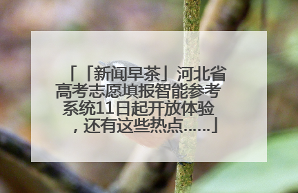 「新闻早茶」河北省高考志愿填报智能参考系统11日起开放体验，还有这些热点……