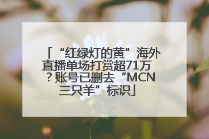 “红绿灯的黄”海外直播单场打赏超71万？账号已删去“MCN三只羊”标识