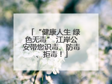 “健康人生 绿色无毒” 江岸公安带您识毒、防毒、拒毒！