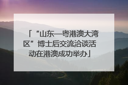 “山东—粤港澳大湾区”博士后交流洽谈活动在港澳成功举办