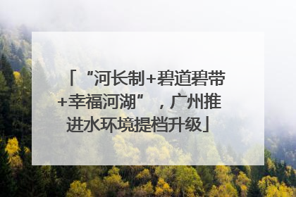 “河长制+碧道碧带+幸福河湖”，广州推进水环境提档升级