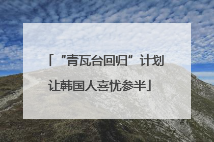 “青瓦台回归”计划让韩国人喜忧参半