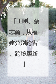 王刚、蔡志勇，从福建分别跨省、跨境履新