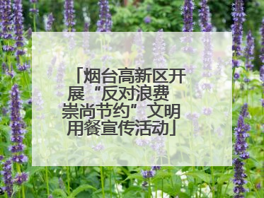 烟台高新区开展“反对浪费 崇尚节约”文明用餐宣传活动