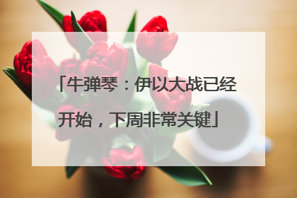 牛弹琴：伊以大战已经开始，下周非常关键