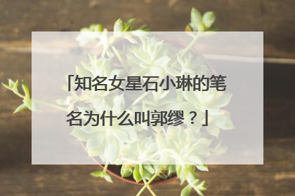 知名女星石小琳的笔名为什么叫郭缪？
