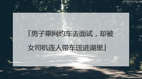 男子乘网约车去面试，却被女司机连人带车送进湖里