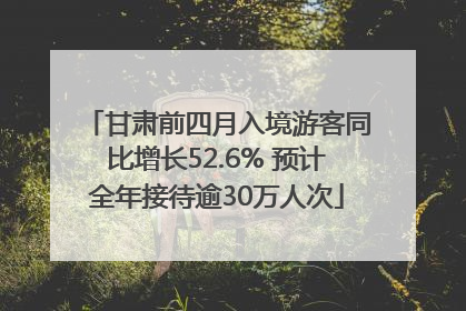甘肃前四月入境游客同比增长52.6% 预计全年接待逾30万人次