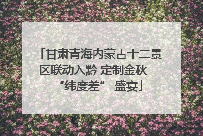 甘肃青海内蒙古十二景区联动入黔 定制金秋 “纬度差” 盛宴