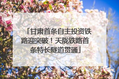 甘肃首条自主投资铁路迎突破！天陇铁路首条特长隧道贯通