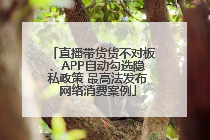 直播带货货不对板、APP自动勾选隐私政策 最高法发布网络消费案例