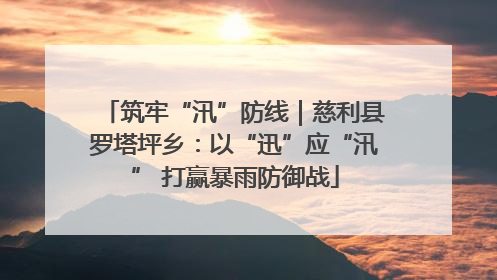 筑牢“汛”防线｜慈利县罗塔坪乡：以“迅”应“汛” 打赢暴雨防御战