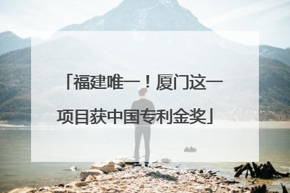 福建唯一！厦门这一项目获中国专利金奖