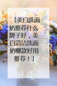 美白洗面奶推荐什么牌子好，美白清洁洗面奶哪款好用推荐！