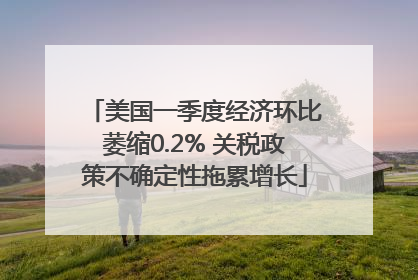 美国一季度经济环比萎缩0.2% 关税政策不确定性拖累增长