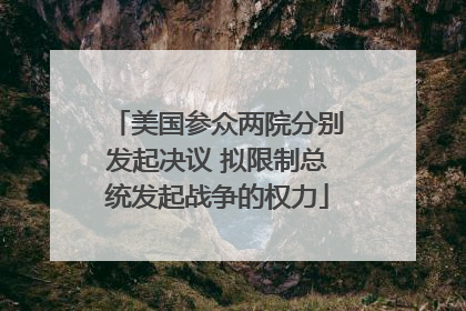 美国参众两院分别发起决议 拟限制总统发起战争的权力