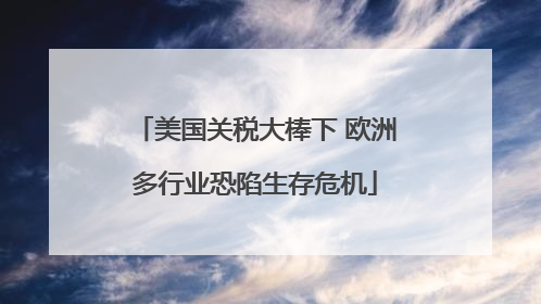 美国关税大棒下 欧洲多行业恐陷生存危机