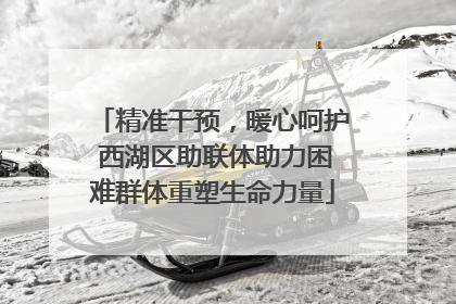 精准干预，暖心呵护 西湖区助联体助力困难群体重塑生命力量