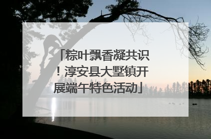 粽叶飘香凝共识！淳安县大墅镇开展端午特色活动