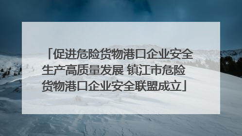 促进危险货物港口企业安全生产高质量发展 镇江市危险货物港口企业安全联盟成立