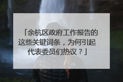 余杭区政府工作报告的这些关键词条，为何引起代表委员们热议？