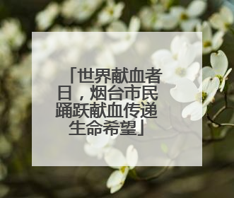 世界献血者日，烟台市民踊跃献血传递生命希望
