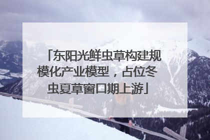 东阳光鲜虫草构建规模化产业模型，占位冬虫夏草窗口期上游