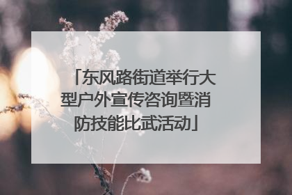 东风路街道举行大型户外宣传咨询暨消防技能比武活动