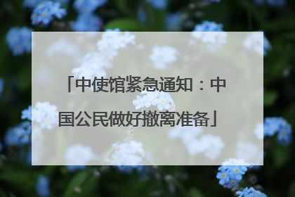 中使馆紧急通知：中国公民做好撤离准备