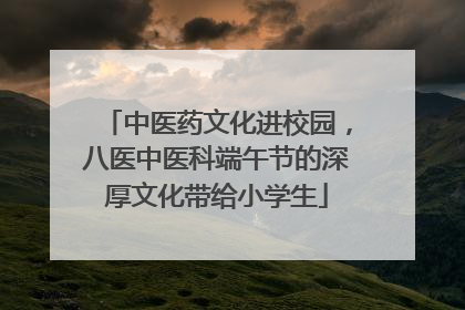 中医药文化进校园，八医中医科端午节的深厚文化带给小学生