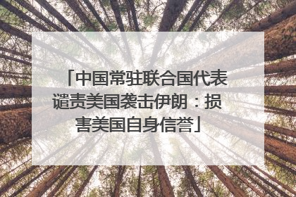 中国常驻联合国代表谴责美国袭击伊朗：损害美国自身信誉
