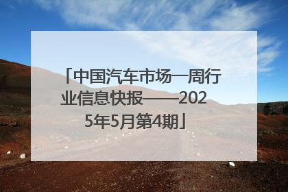 中国汽车市场一周行业信息快报——2025年5月第4期