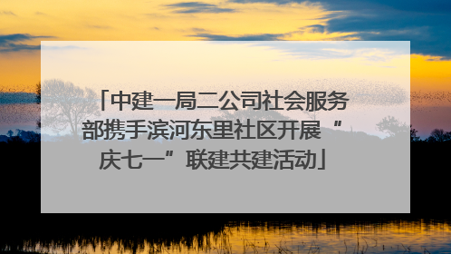 中建一局二公司社会服务部携手滨河东里社区开展“庆七一”联建共建活动