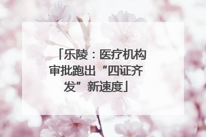 乐陵：医疗机构审批跑出“四证齐发”新速度