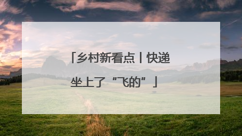乡村新看点丨快递坐上了“飞的”