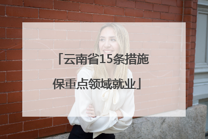 云南省15条措施保重点领域就业