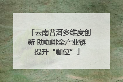云南普洱多维度创新 助咖啡全产业链提升“咖位”