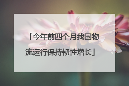 今年前四个月我国物流运行保持韧性增长