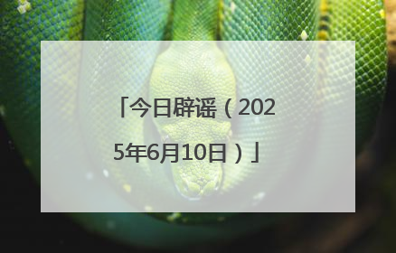 今日辟谣（2025年6月10日）