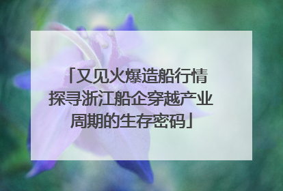 又见火爆造船行情 探寻浙江船企穿越产业周期的生存密码