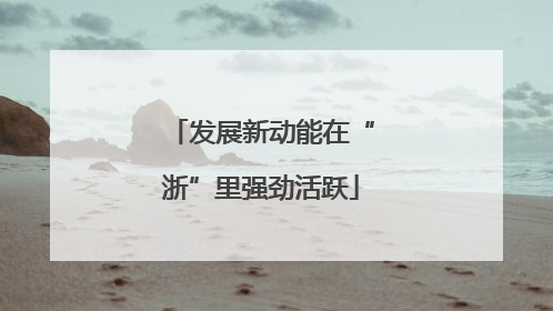 发展新动能在“浙”里强劲活跃