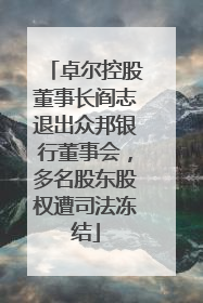 卓尔控股董事长阎志退出众邦银行董事会，多名股东股权遭司法冻结