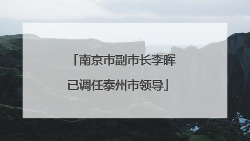 南京市副市长李晖已调任泰州市领导