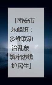 南安市乐峰镇：多维联动治乱象 筑牢防线护民生