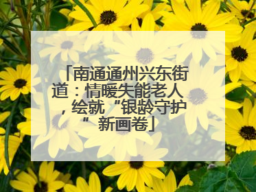 南通通州兴东街道：情暖失能老人，绘就“银龄守护”新画卷