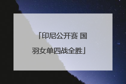 印尼公开赛 国羽女单四战全胜