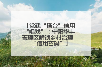 党建“搭台”信用“唱戏”：宁阳华丰管理区解锁乡村治理“信用密码”