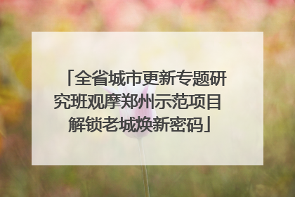全省城市更新专题研究班观摩郑州示范项目 解锁老城焕新密码