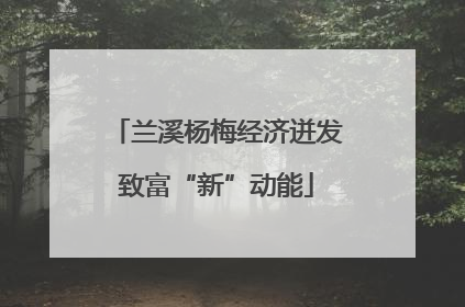 兰溪杨梅经济迸发致富“新”动能